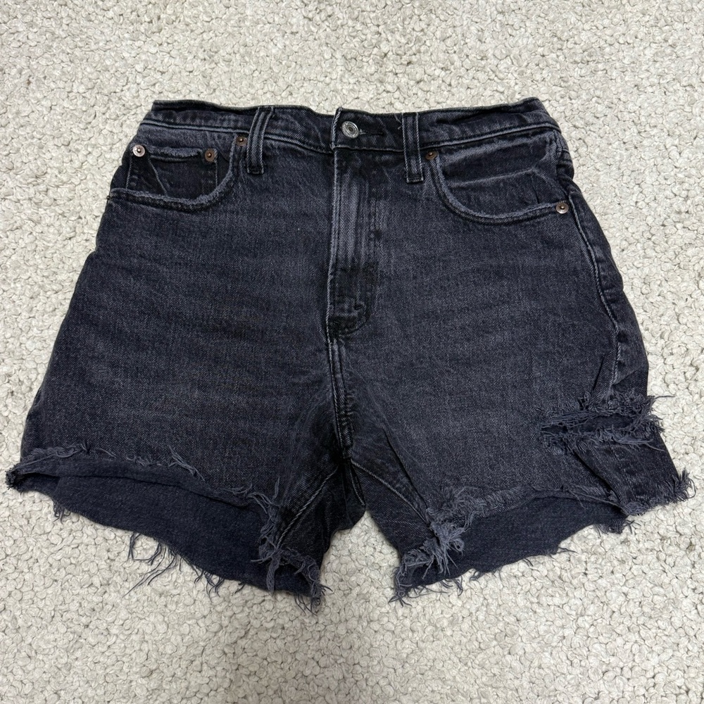 Abercrombie & Fitch “The Dad Short” High Rise Black Denim Shorts